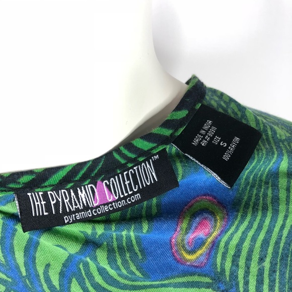 The Pyramid Collection Peacock Feather Dress S - Picture 8 of 8